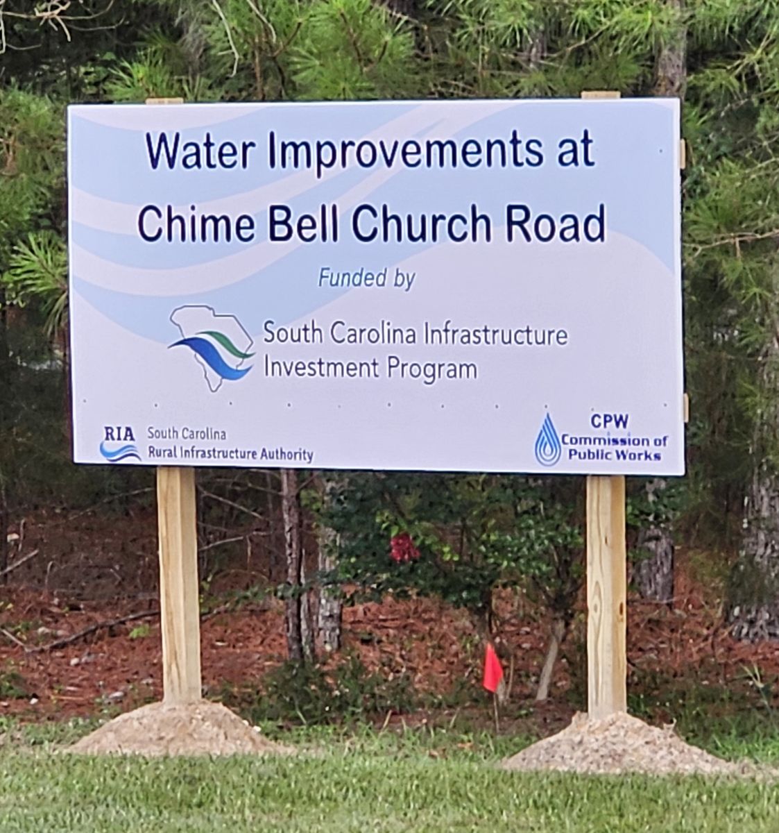 SCIIP Project sign on Chime Bell Church Rd. 